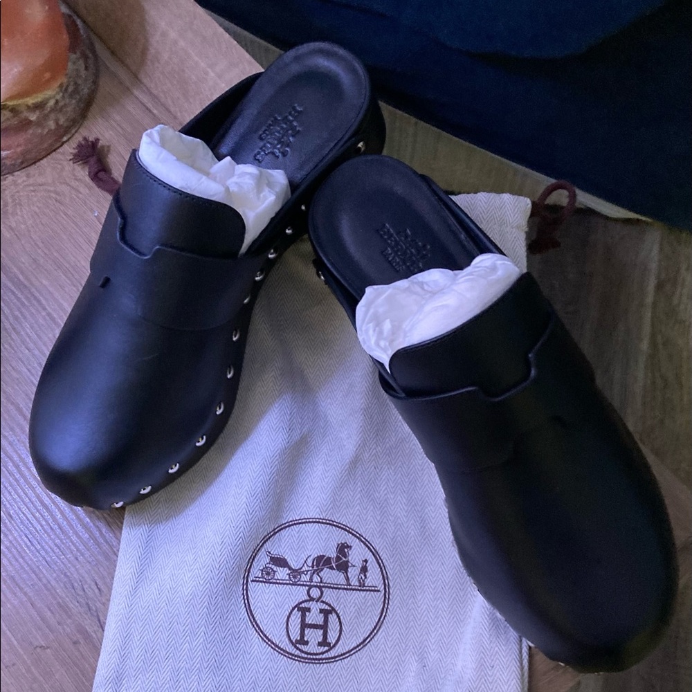 Hermes 2021 Cayla Clogs, Black, Size 36